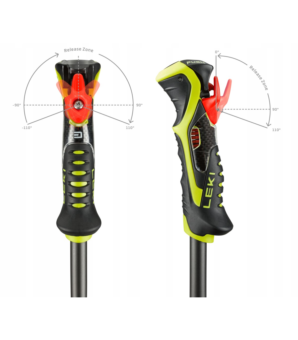 Kijki kije narciarskie zjazdowe LEKI Airfoil Trigger 3D 65367952 125cm