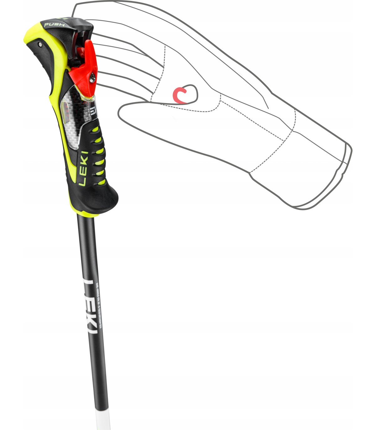 Kijki kije narciarskie zjazdowe LEKI Airfoil Trigger 3D 65367952 125cm