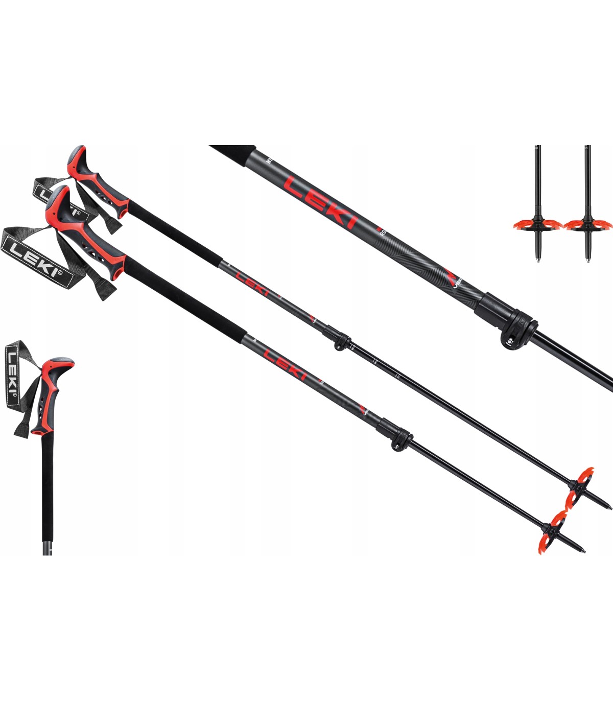Kije kijki Skitourowe trekkingowe LEKI HAUTE ROUTE 2 65227401 110-150cm