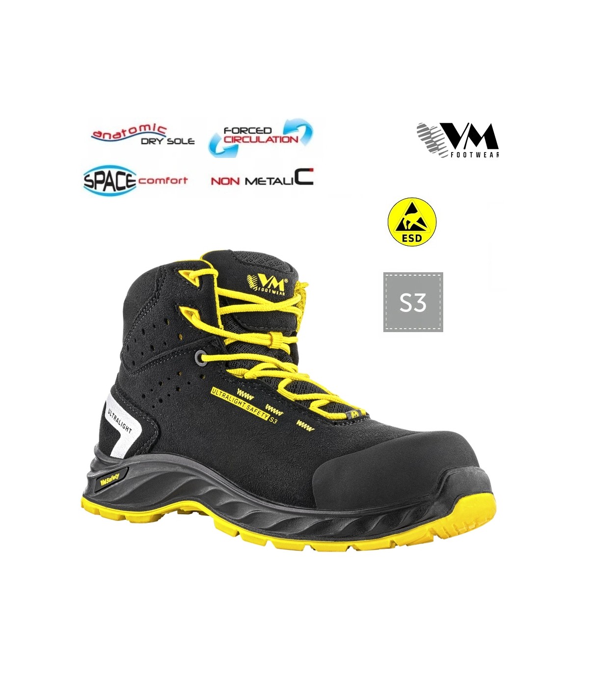 Obuwie robocze buty VM FOOTWEAR WISCONSIN S3 ESD SRC 45EU