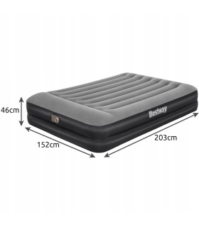 Materac dmuchany z pompką Bestway dwuosobowy 203x152x46cm poduszka 300kg