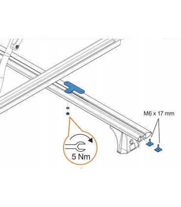 Zestaw montażowy do bagażnik rowerowy dachowy uchwyt Race na belki ALU