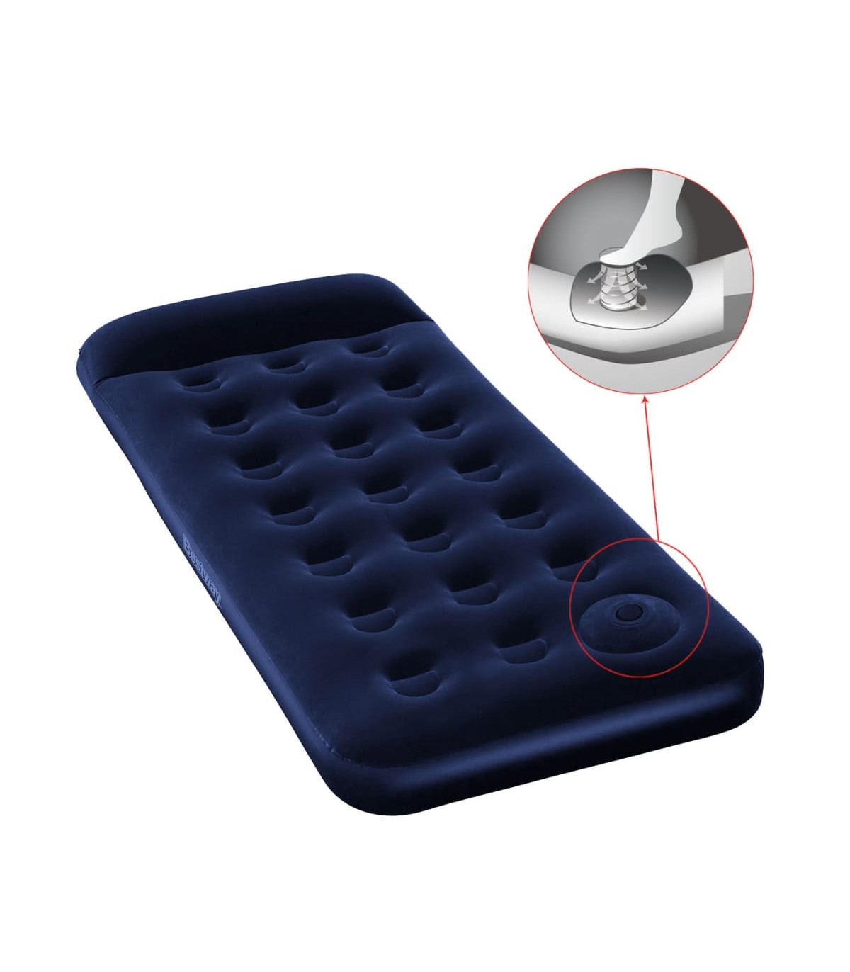 Materac dmuchany z pompką Bestway jednoosobowy 185x76x28cm 150kg namiot