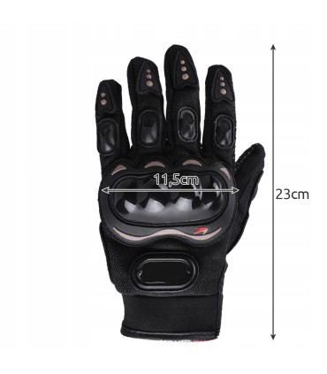 Usztywniane wzmacniane rękawice motocyklowe XL na motor skuter quad mocne