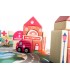 Klocki edukacyjne drewniane miasto auta 115szt + mata puzzle Zestaw Prezent
