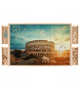 Drewniana tablica podkładka na puzzle 1500 do układania z szufladkami 89x69
