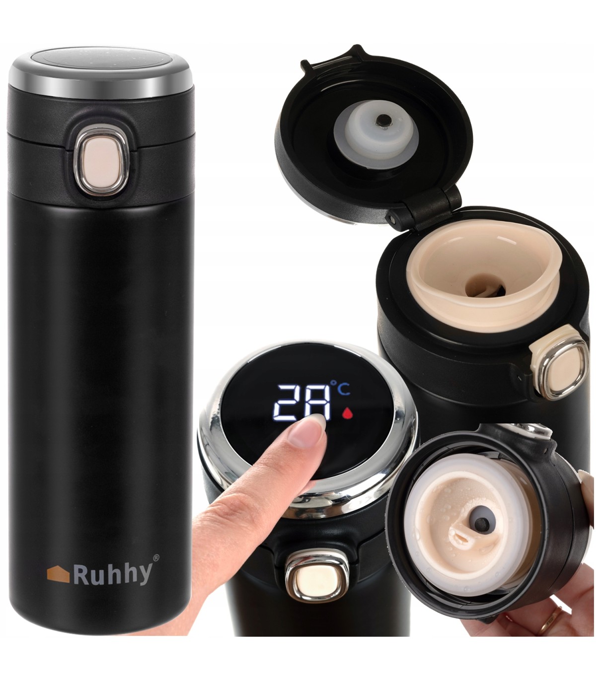 Kubek termiczny 420ml z termometrem Termos wyświetlacz LED na kawę herbatę