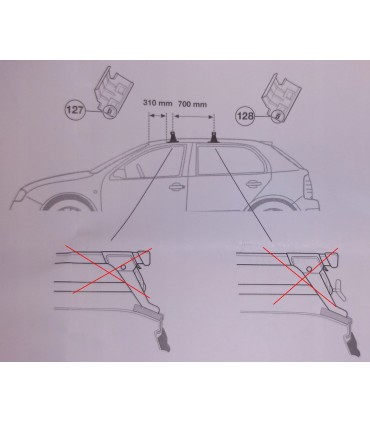 Blaszki łapki bagażnika belek dachowych THULE Jetbag 6504 Skoda Fabia I