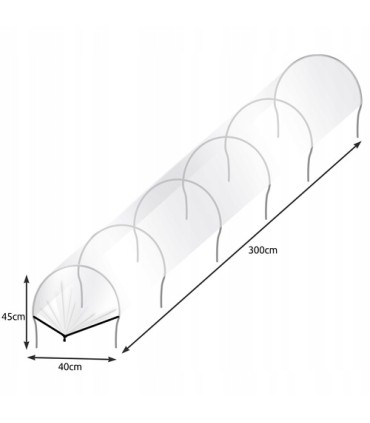Szklarnia ogrodowa - tunel foliowy 300x40cm 1,2m² bezbarwny Gardlov 25382