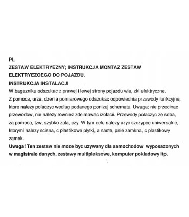 Gniazdo elektryczne uniwersalne haka kabl instalacja 7 PIN kable 2,1m BRINK