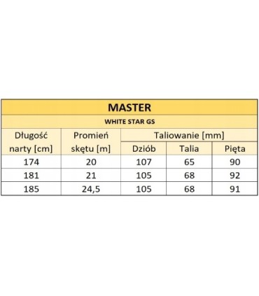 Narty zjazdowe gigantowe Master KNEISSL WHITE STAR GS 185cm Vist V614