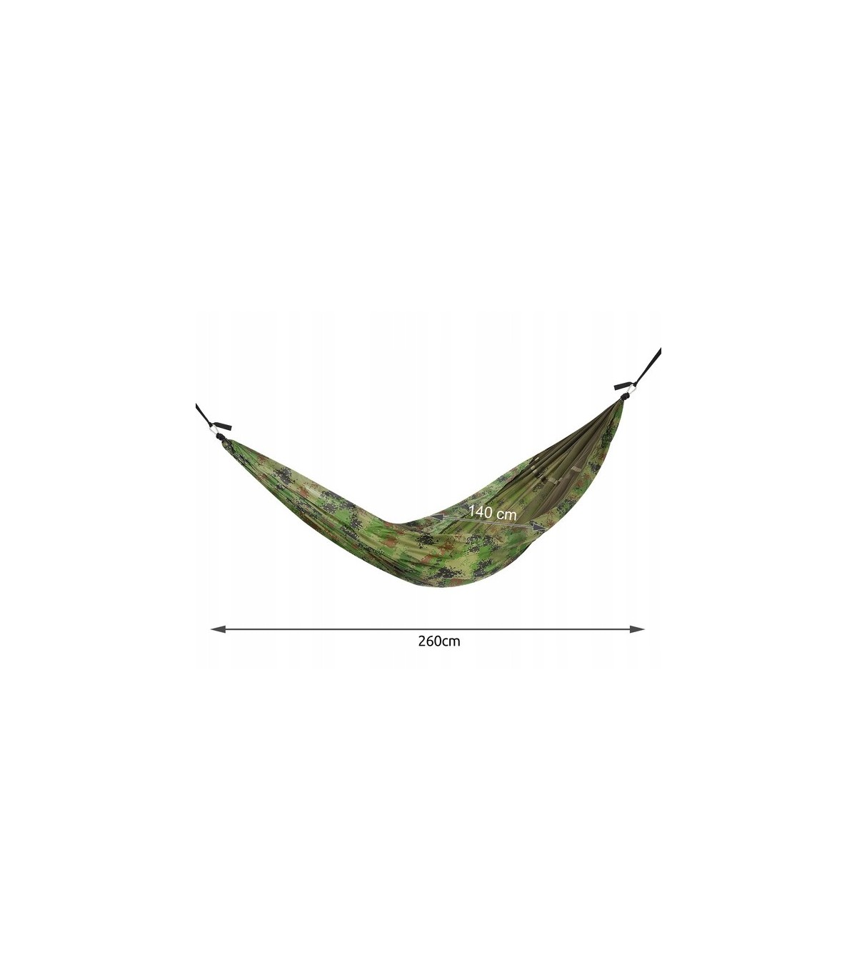 Hamak turystyczny bez drążka Santiago Army 260x140cm Net