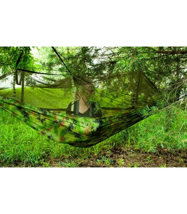 Hamak turystyczny bez drążka Santiago Army 260x140cm Net