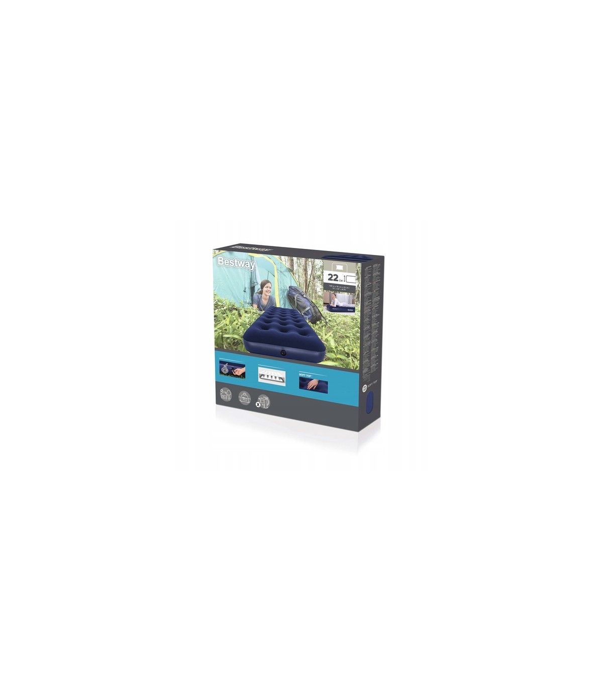 Materac jednoosobowy pojedynczy 185x76x22cm BESTWAY 67000