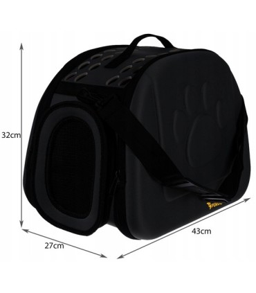Transporter torba dla psa kota Purlov 43x27x32 cm czarny