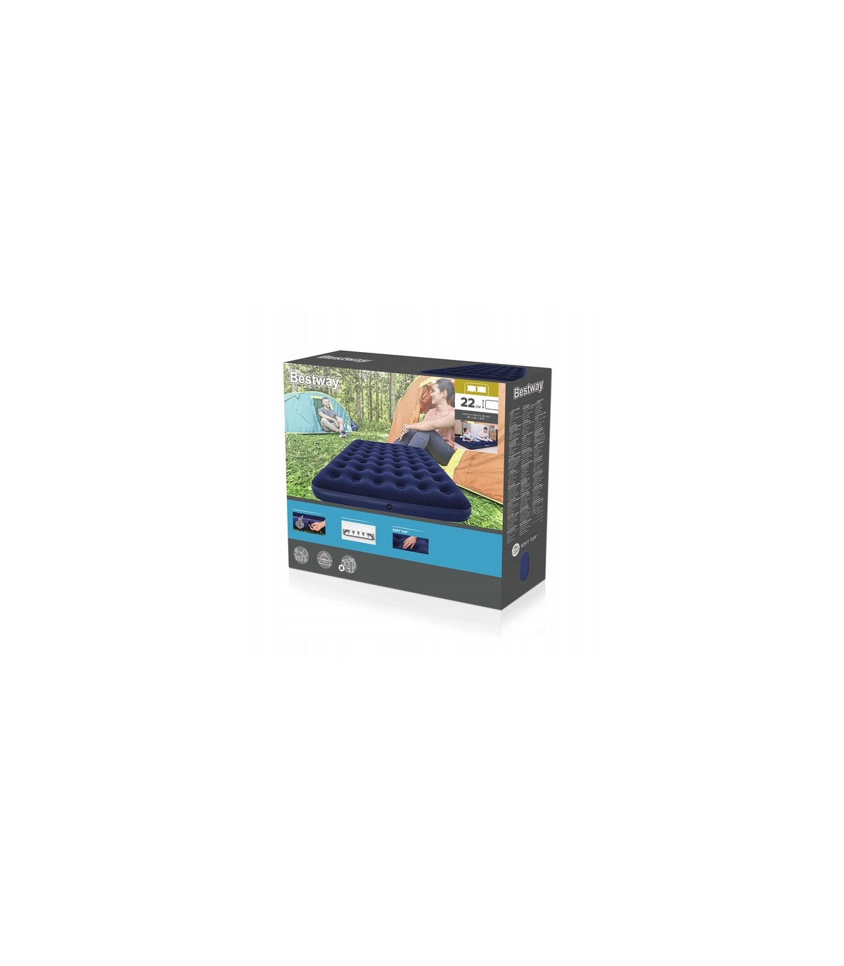 Materac dwuosobowy DMUCHANY 203 X 152 X 22 CM BESTWAY 67003
