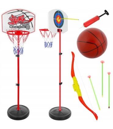 Zestaw do Koszykówki dla Dzieci Kosz Piłka Tablica + Strzelnica Łuk Strzały