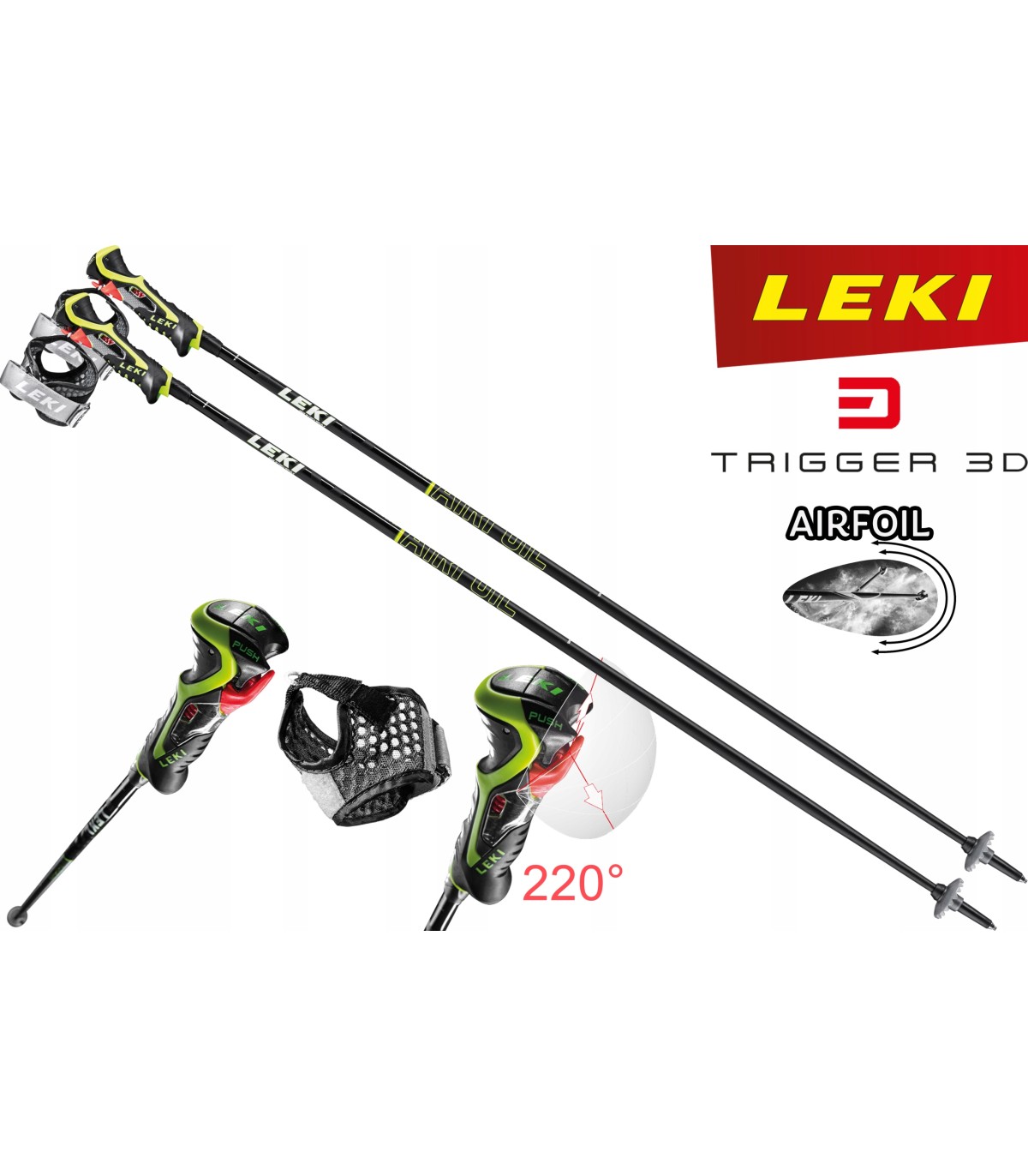 Kijki kije narciarskie LEKI Airfoil 3D 130cm