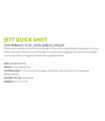 Narty dziecięce ELAN JETT QS EL4.5 U-Flex 100cm