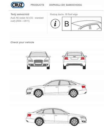 Bagażnik belki dachowe reling Audi A6 C6 2004-2011