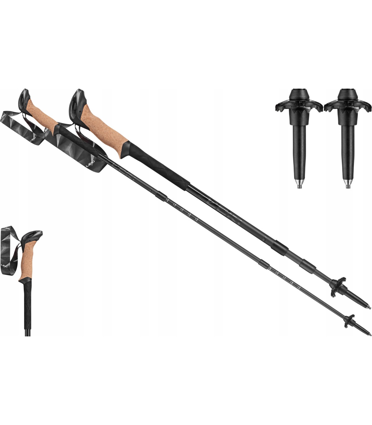 Kije trekkingowe LEKI BLACK CARBON SLS XTG 100-135