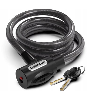 Linka rowerowa zapięcie klucz GERDA FLEX 120cm 8V