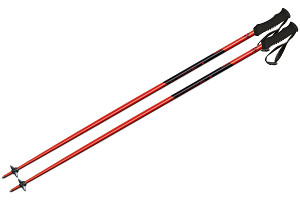 Kije kijki narciarskie UNLIMITED marki FISCHER o długości 120cm kolor czerwono czarny