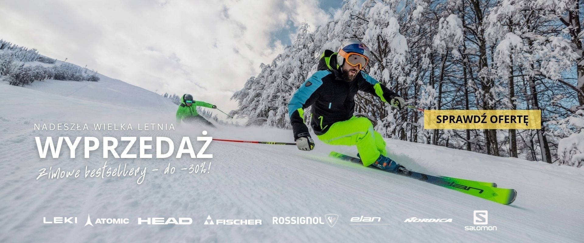 Wyprzedaż – zimowe bestsellery do -30%: narty ELAN, Fischer, Atomic, Head, Rossignol, Nordica, Salomon i kije LEKI